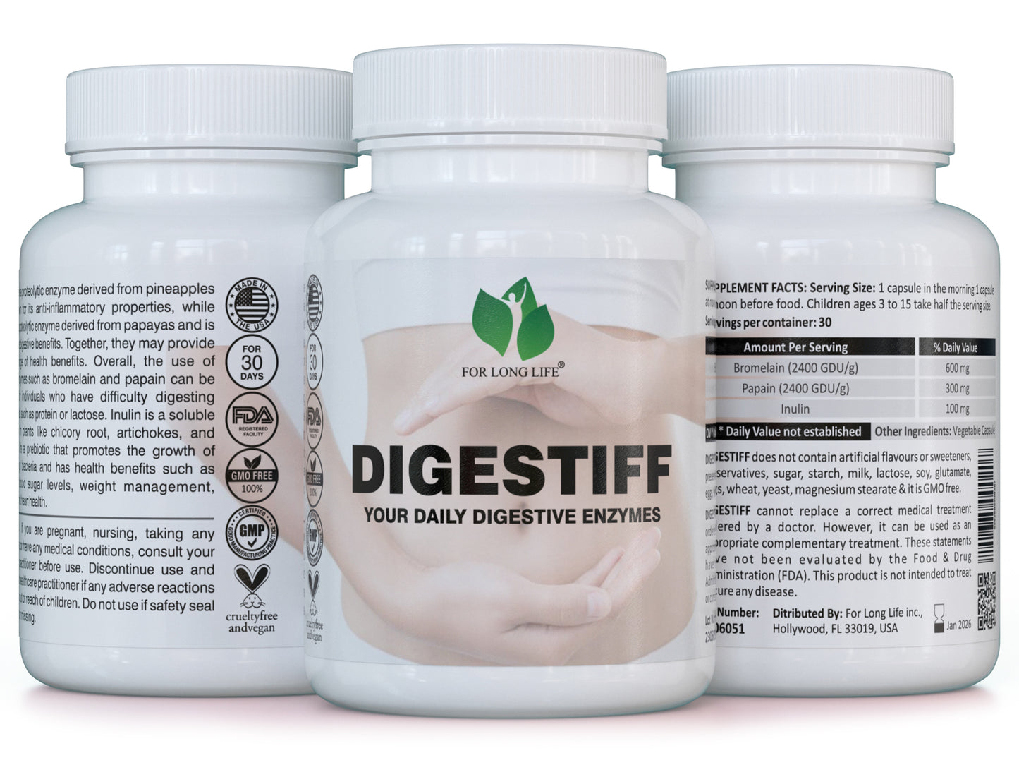 Digestive support through enzymes - 60 capsules - DIGESTIFF