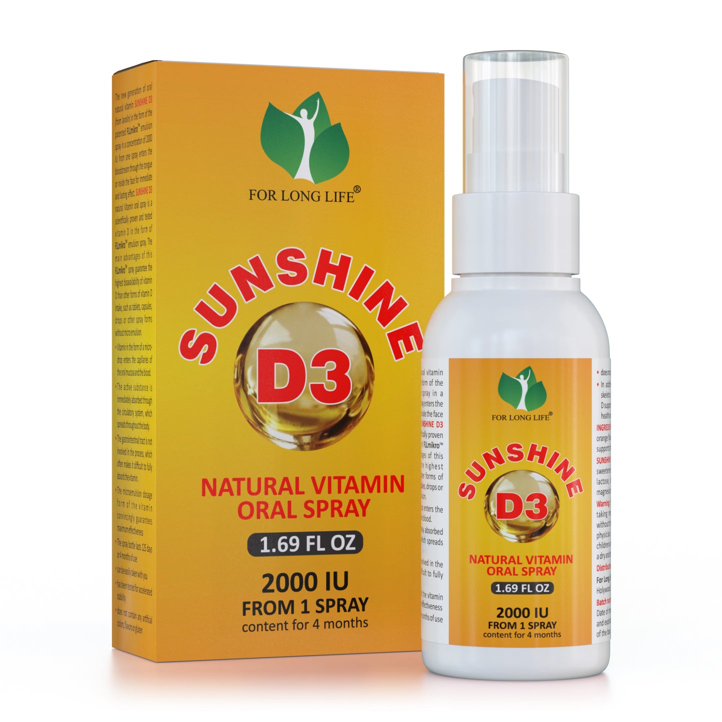 Natural Vitamin D3 Oral Spray - 50 ML - SUNSHINE D3