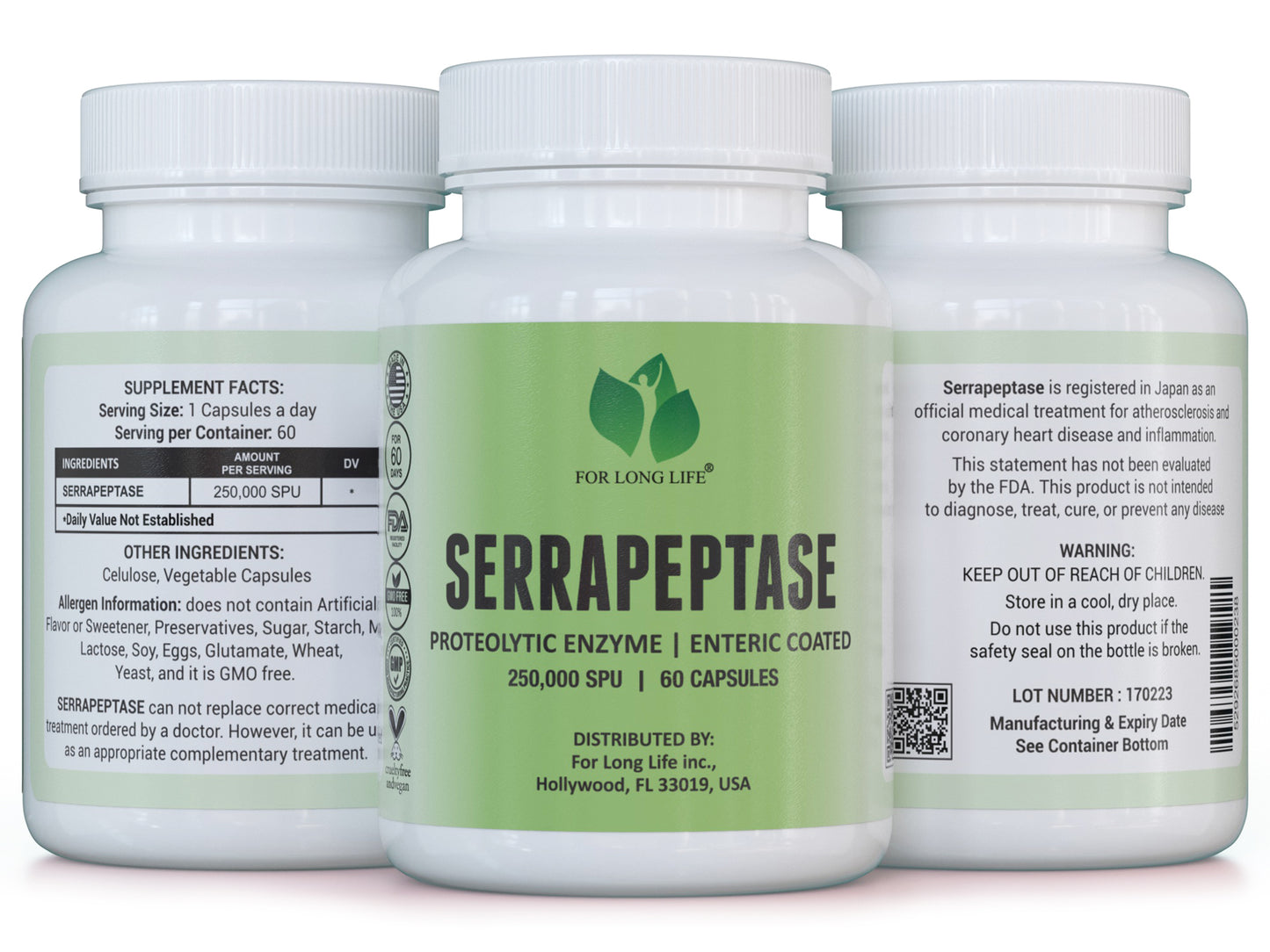 Proteolytic Enzyme Supplement - 60 Capsules - SERRAPEPTASE (250.000 IU)